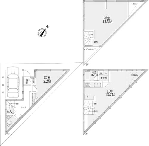 椎名町　徒歩5分　構造：木造土地面積:49.48平米 ( 14.96坪 )　建物面積:73.8平米 ( 22.32坪 )　